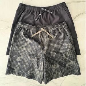 2 Pairs Boys size L Shorts: Black & Green/Black Dot Camo By Dicks Sporting Goods